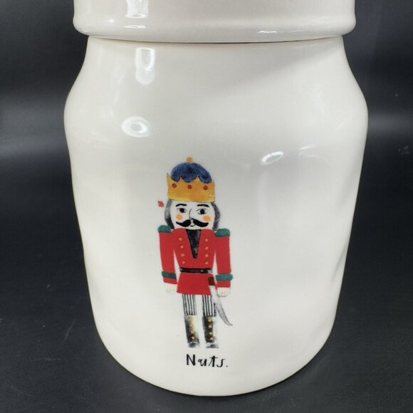 Rae Dunn Artisan Collection Nuts Christmas Canister Jar Container Ceramic W Lid - Picture 5 of 13